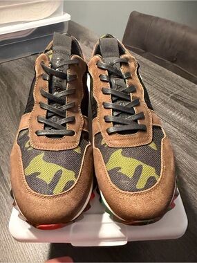 Karl Lagerfeld Brown Suede & Green Camo Men's Sneakers